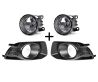 Pair Fog Light Lamp + Cover Surround Bezel (BLK) For Ford Falcon FG s2 XR6 XR8