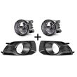 Pair Fog Light Lamp + Cover Surround Bezel (BLK) For Ford Falcon FG s2 XR6 XR8
