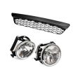 Pair Fog Light Lamp + Lower Bumper Mesh Grille Grill For Ford Falcon BA XR6 XR8