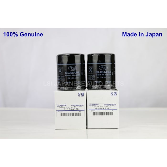 2x Genuine Subaru Oil Filters 15208-AA160