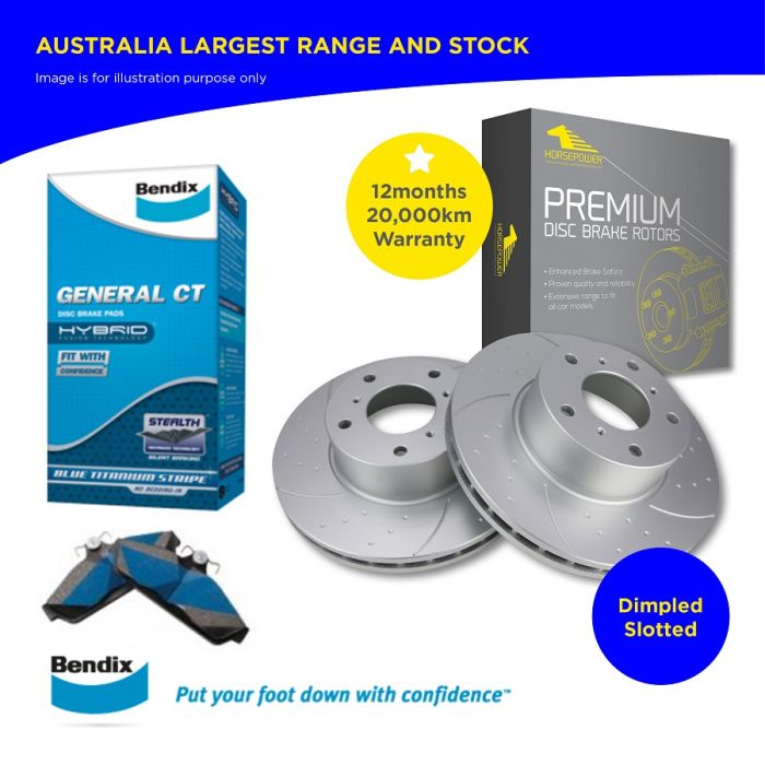 Rear Dimple Slotted Rotor and Bendix Brake Pads