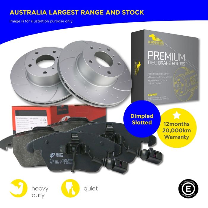 Remsa Brake Pads and Front Dimpled Slotted Rotors suit Toyota 86 GT