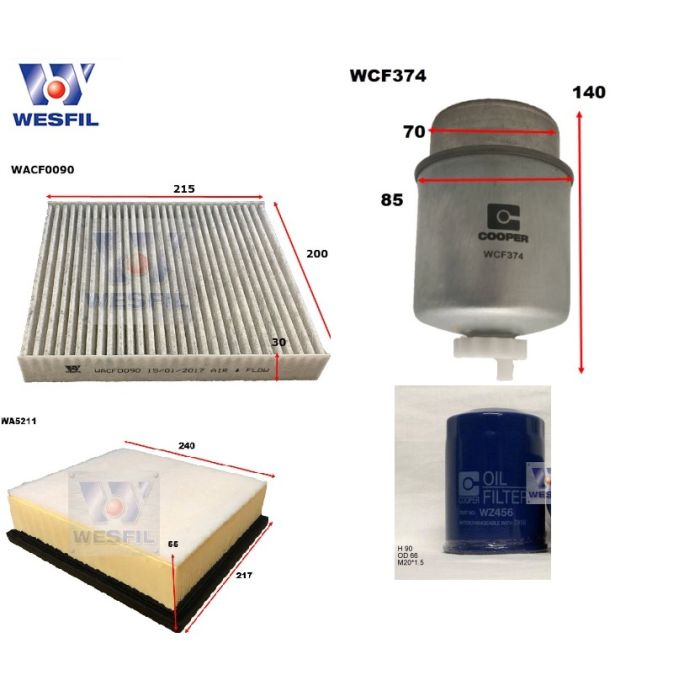 Wesfil Oil Air Filter Set for Mitsubishi Triton 2.4L 4N15