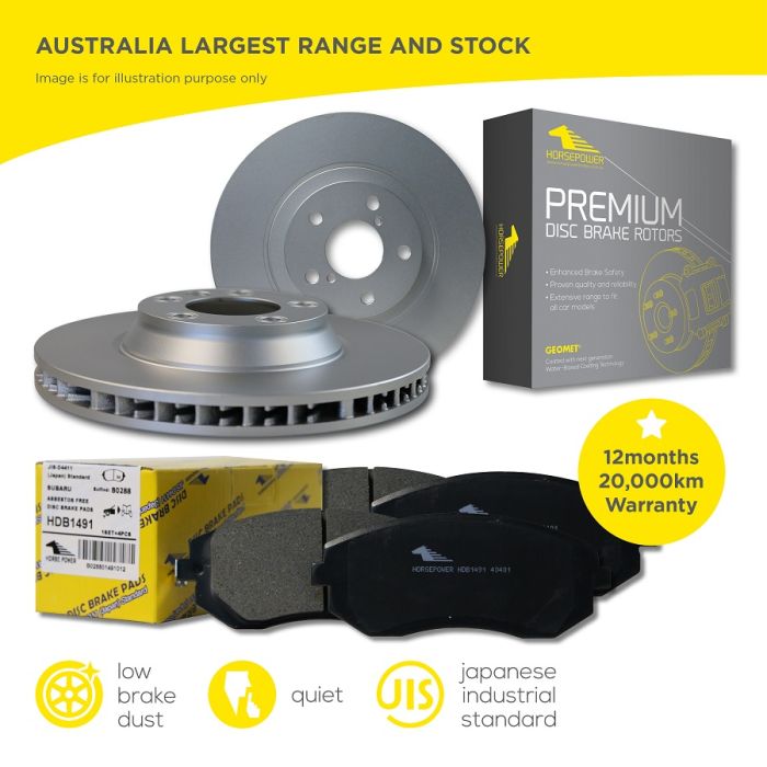 Front Brake Pads and Disc Rotors set for Holden COMMODORE VE VF V6 2006-2017