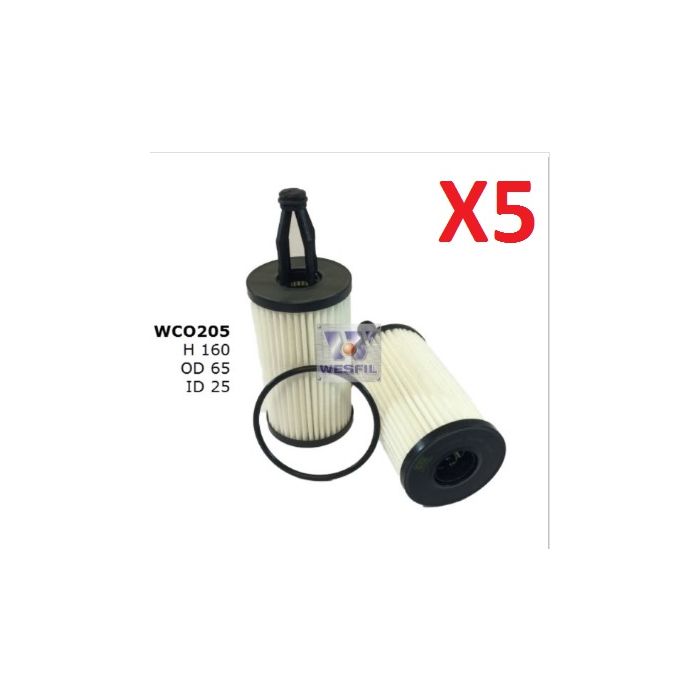 5 x Wesfil Oil Filters WCO205
