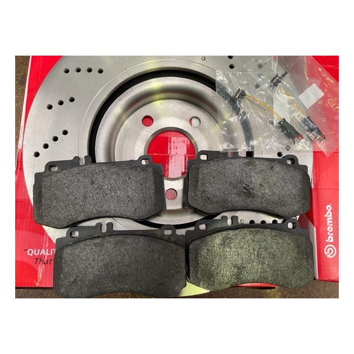 Brembo Front Cross Drilled Disc Rotors and Brake Pads for CLS350 C218 Sport Pack