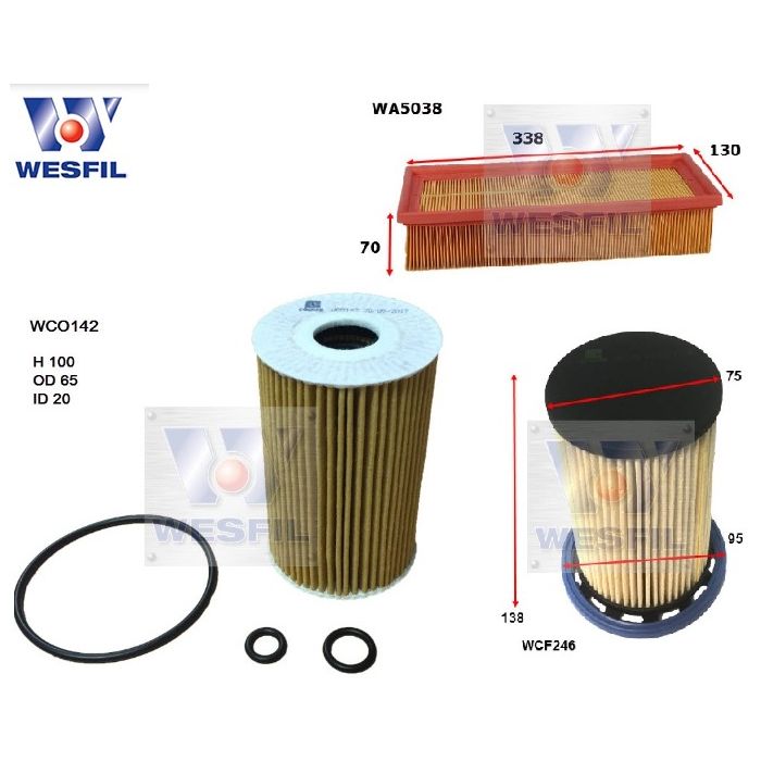 Wesfil Oil Air Filter Set for Audi Q3 8U Volkswagen CC Passat 3C Tiguan 5N
