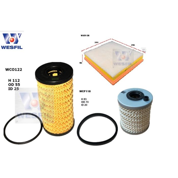 Wesfil Oil Air Filter Set for Renault Trafic X83