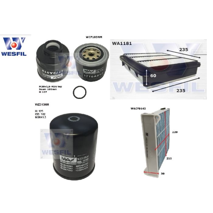 Wesfil Oil Air Filter Set for Triton ML/MN
