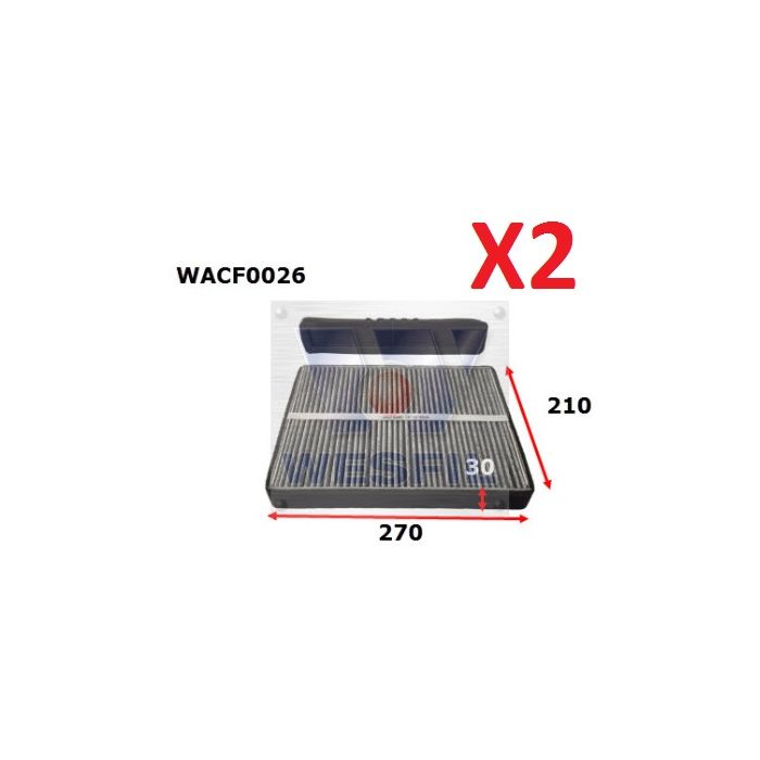 2x Wesfil Cabin Air Pollen Filters WACF0026