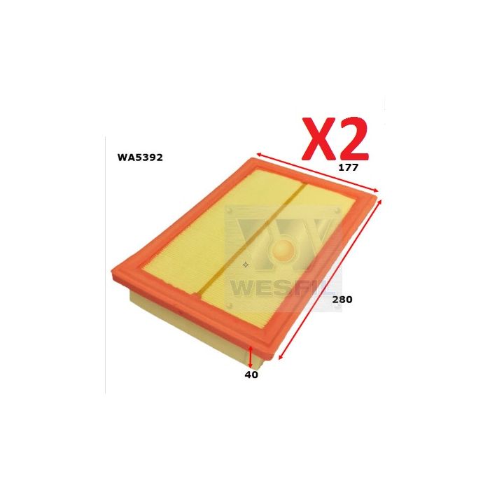 2x Wesfil Air Filters  WA5392