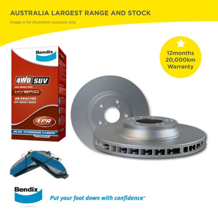 Front Bendix Brake Pads and Disc Rotors Set for Holden Rodeo TF 2.8 1990-2003