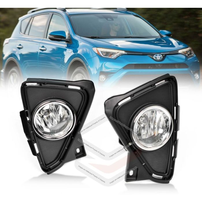 Full Set Fog Light Spot Driving Lamp KIT For Toyota RAV4 RAV-4 40 Series 15~18