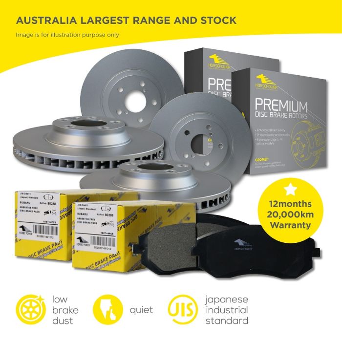 Front and Rear Brake Pads and Disc Rotors for Toyota AURION 3.5 GSV4OR V6 06 -16