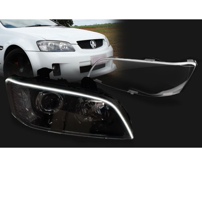Pair Headlight Protectors With LED DRL For Holden Commodore VE Series 1 SSV