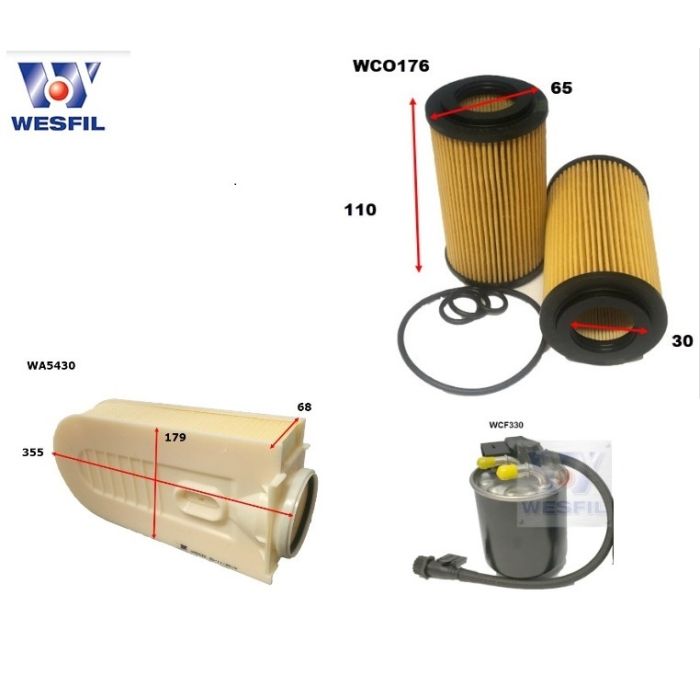 Wesfil Oil Air Filter Set for Mercedes Benz GLE250 ML250 W166