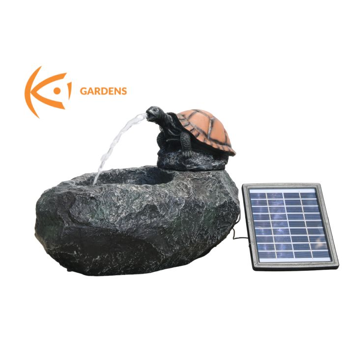 Solar Turtle Spitter Water Fountain