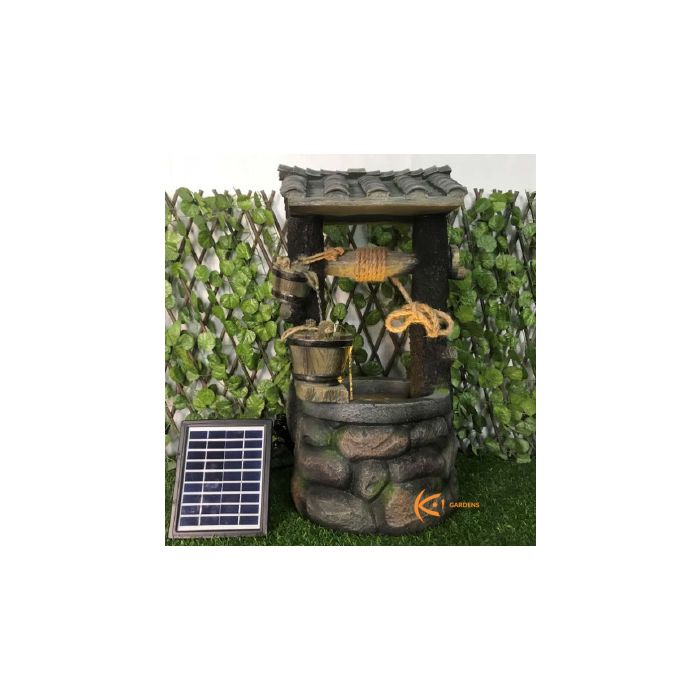 Rocky Well Solar Water Fountain with LED light