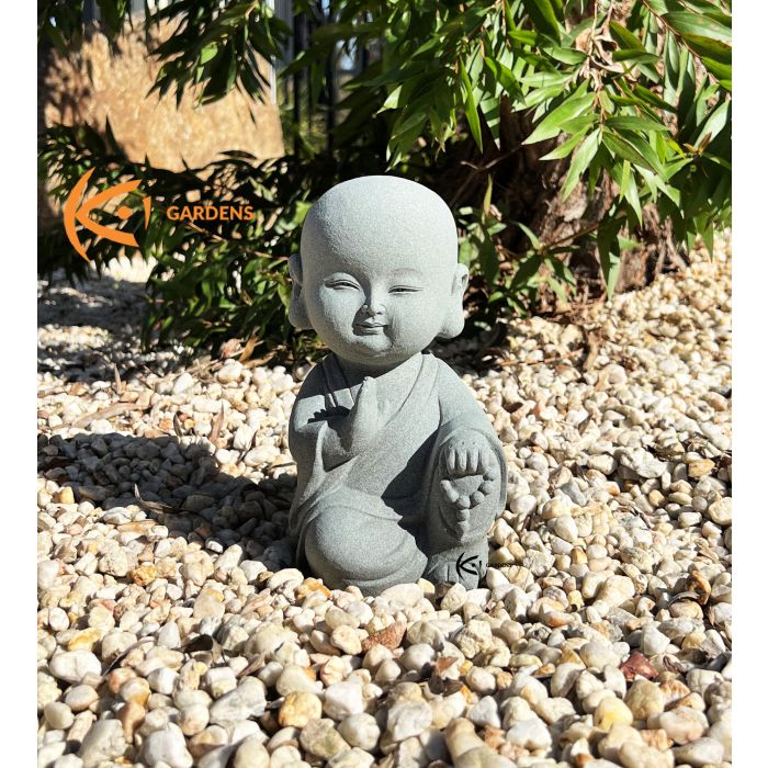 Japanese Garden Granite Stone Kong Fu Monk Statue 2