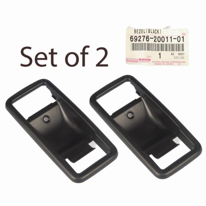 2x GENUINE Toyota LandCruiser 40 Series Interior Door Handle Bezel Black 69276-20011-01