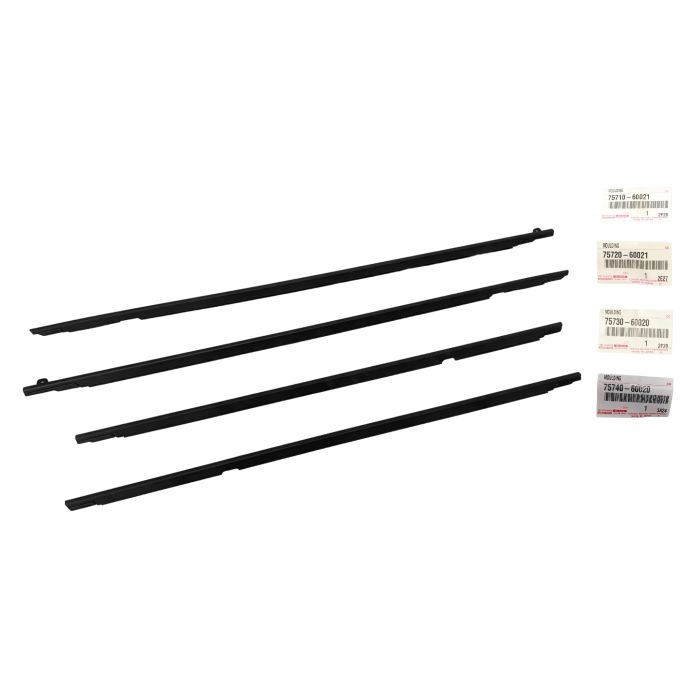 Genuine Toyota LandCruiser 80 Series Door Weatherstrip Moulding Black Full Set
