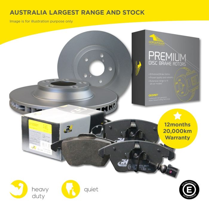 Front Brake Pads and 320mm Disc Rotors for Holden Commodore VZ SS