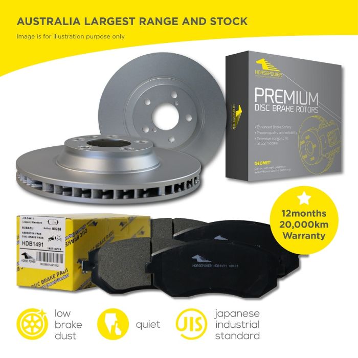 Rear Brake Pads and Disc Rotors Set for Mitsubishi ASX 2.0 2.3 XB XC XD