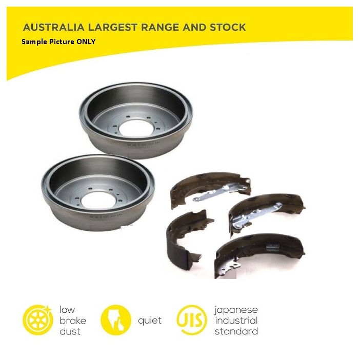 Rear Brake Drums and Shoes for Toyota Hilux RZN149 2.7L 2001-2004 254mm