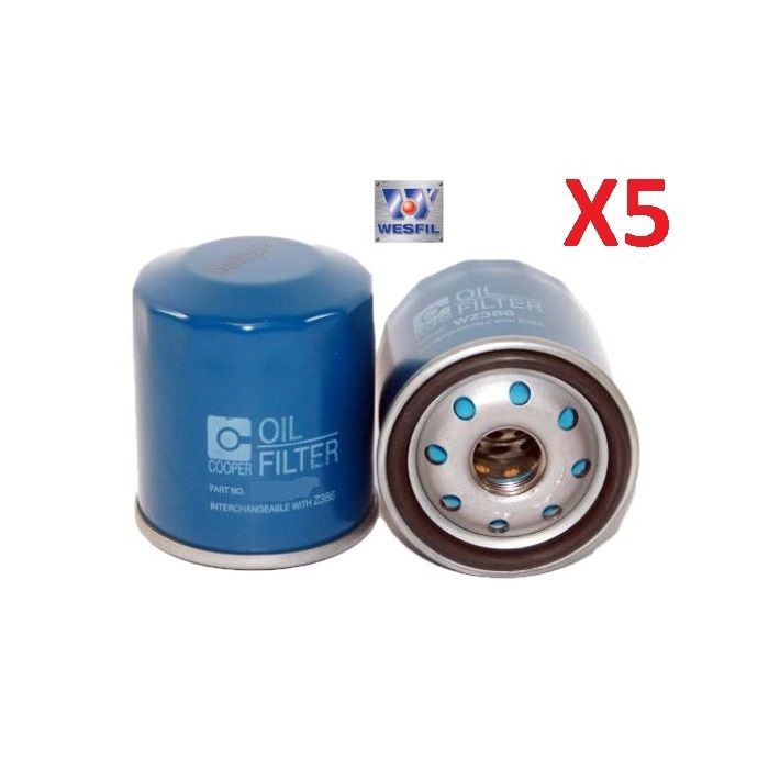 5 x Wesfil WZ386 Oil Filter for Toyota Corolla Prius Rav4 Yaris Cross Ref:Z386