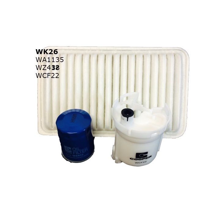 Wesfil Oil Air Fuel Filter Service Kit for Toyota Camry ACV36R 2.4L 09/02-06/06