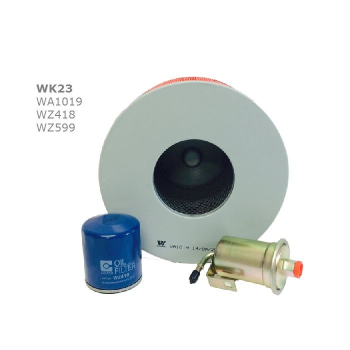 Wesfil Air Oil Fuel Filter Kit WK23 for Toyota Landcruiser 1998-2007 UZJ100
