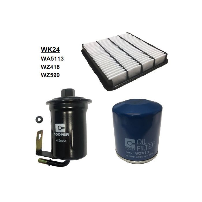 Wesfil Air Oil Fuel Filter Kit WK24 for Toyota Landcruiser 2007-2012 UZJ200