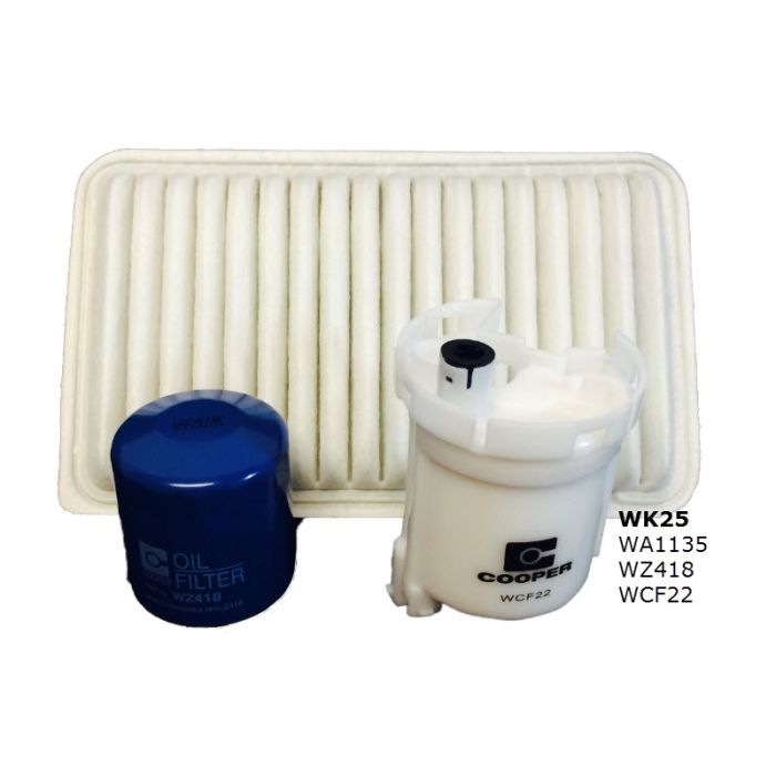 Wesfil Air Oil Fuel Filter Kit WK25 for Toyota Camry 2002-2006 MCV36