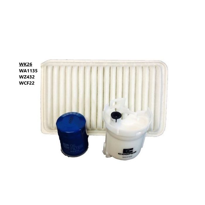 Wesfil Air Oil Fuel Filter Kit WK26 for Toyota Camry ACV36