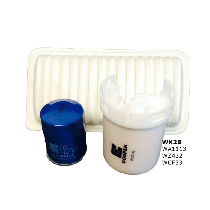Wesfil Air Oil Fuel Filter Kit WK28 for Toyota Corolla 2003-2006 1.8L 2ZZGE