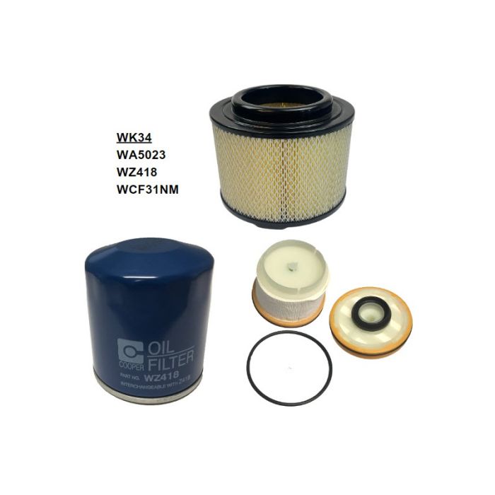 Wesfil Air Oil Fuel Filter Service Kit WK34 for Toyota Hilux 2005-2015 KUN16/26 (RSK2)