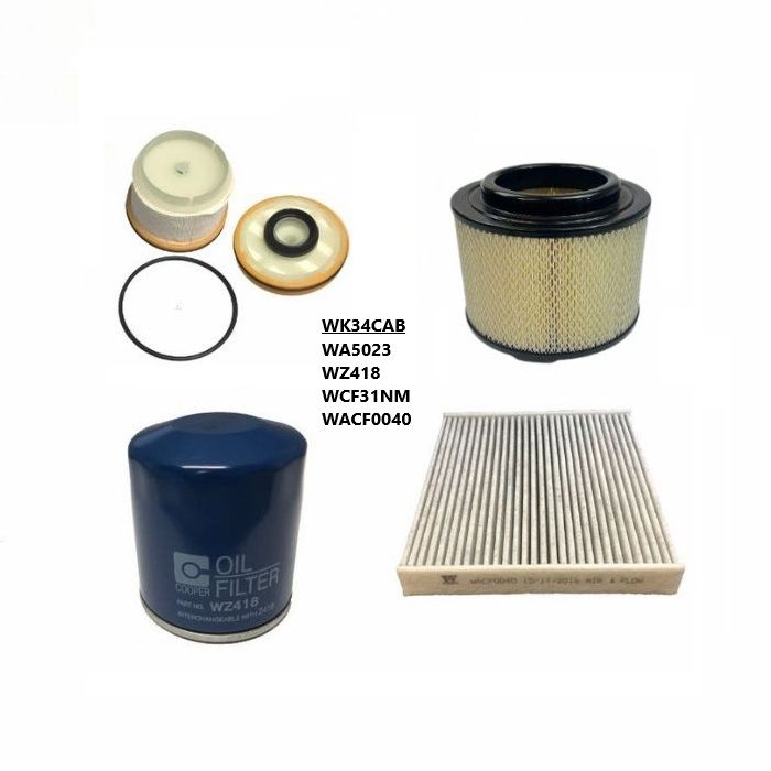 Wesfil Air Oil Fuel Cabin Filter Service Kit WK34CAB for Toyota Hilux 2005-2015 KUN16/26 (RSK2)