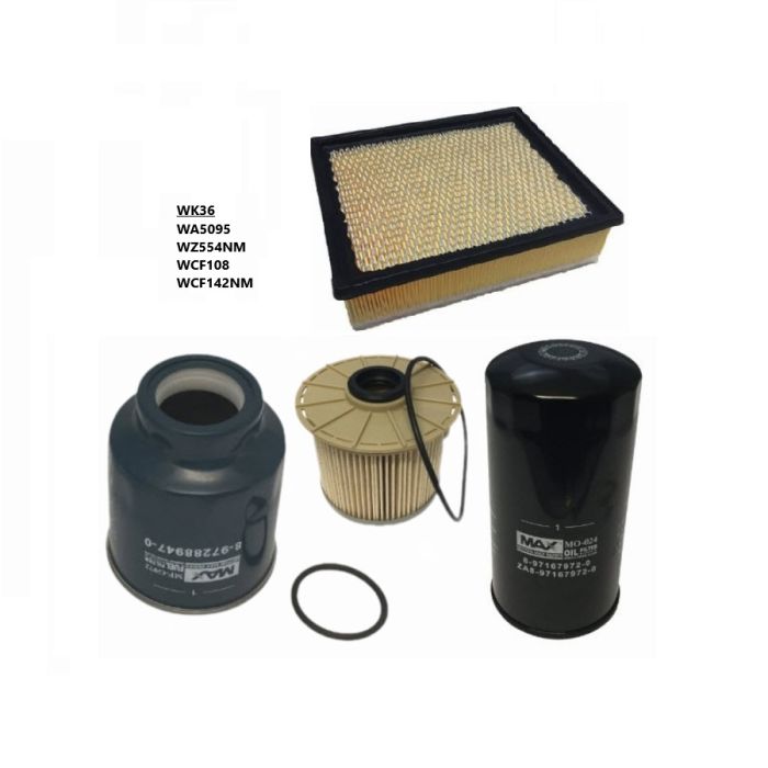 Wesfil Air Oil Fuel Filter Kit WK36 for for Isuzu D-Max 2008-2012 3.0L  4JJ1-TC