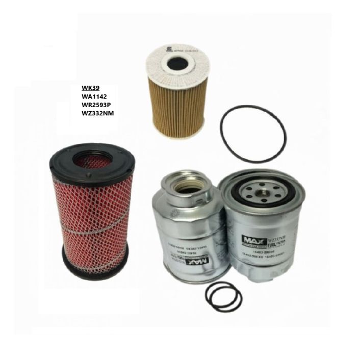 Wesfil Air Oil Fuel Filter Kit WK39 for Nissan Navara 3.0L Turbo Diesel D22 ZD30