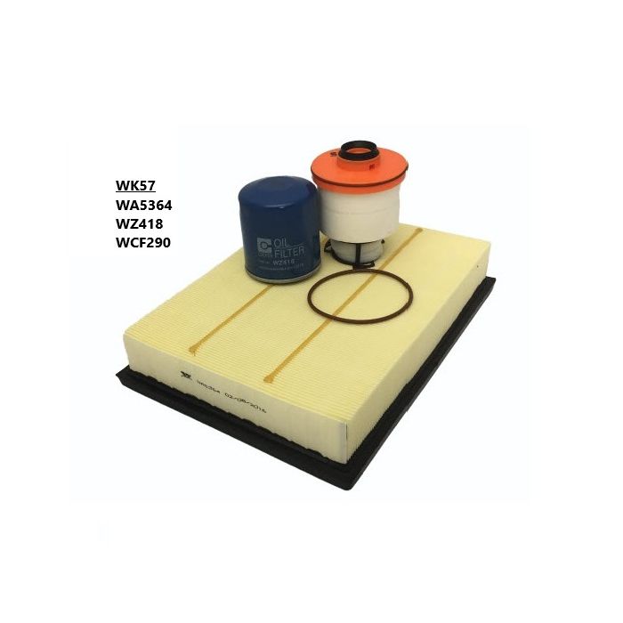Wesfil Air Oil Fuel Filter Kit WK57 for Toyota Hilux SR5 Cruiser Extra CAB GUN126R