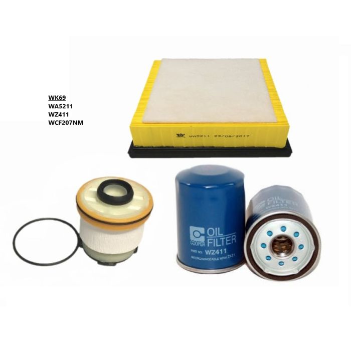 Wesfil Air Oil Fuel Filter Kit WK69 for Mitsubishi Triton GLX MQ MR 2.4L 4N15