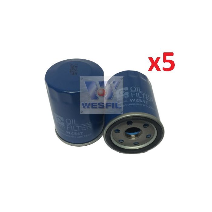 5x Wesfil Oil Filters for Honda Accord Civic CRV Jazz Odyssey Z547