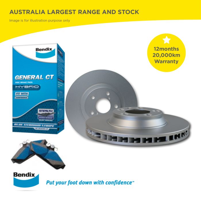 Rear Disc Rotors and Bendix Brake Pads for Subaru Outback 2.0L 08/2014-12/2020