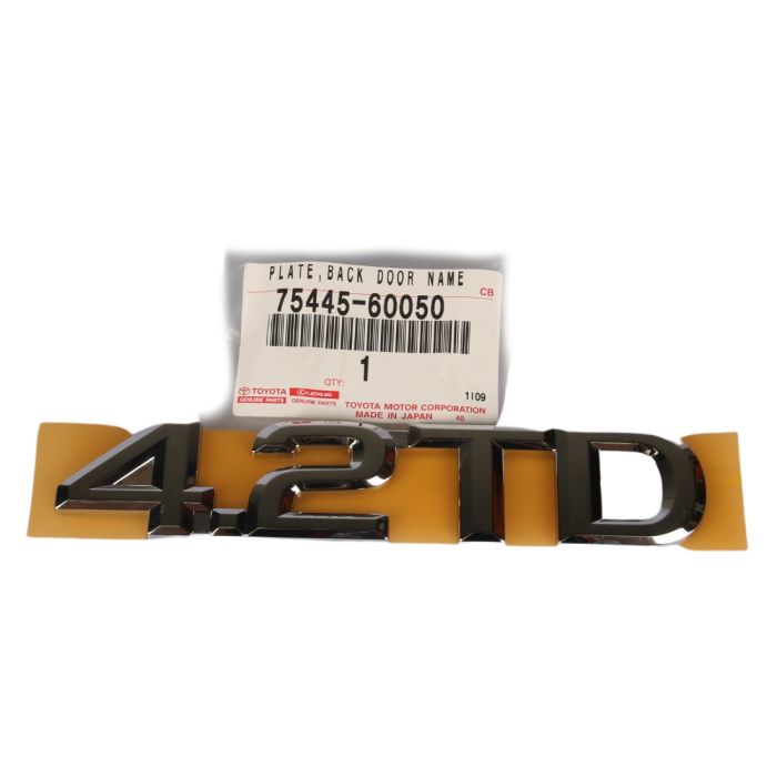 Genuine Toyota LandCruiser 100 Series HDJ Back Door Name Badge 4.2TD Plate 75445-60050
