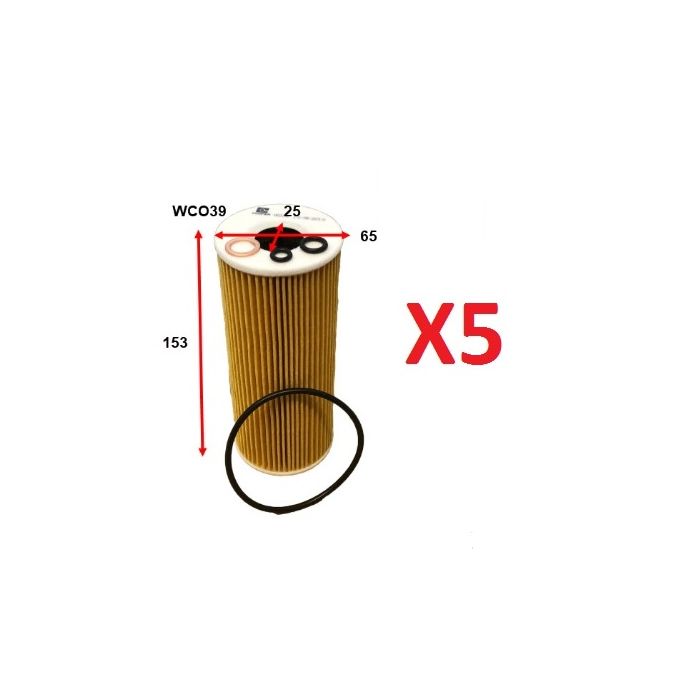 5 x Wesfil Oil Filters WCO39