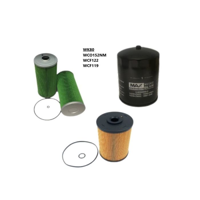 Wesfil Oil Fuel Filter Kit WK80 for for Hino 500 Series 2011-2018 F (RSK121)