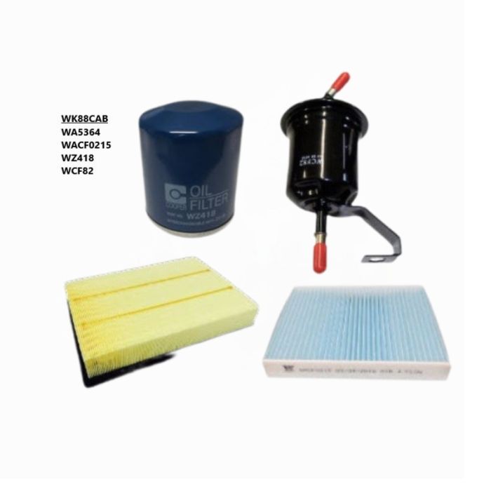 Wesfil Air Pollen Oil Fuel Cabin Filter Kit WK88CAB for Toyota Hilux 2015-2022 2.7L 2TRFE