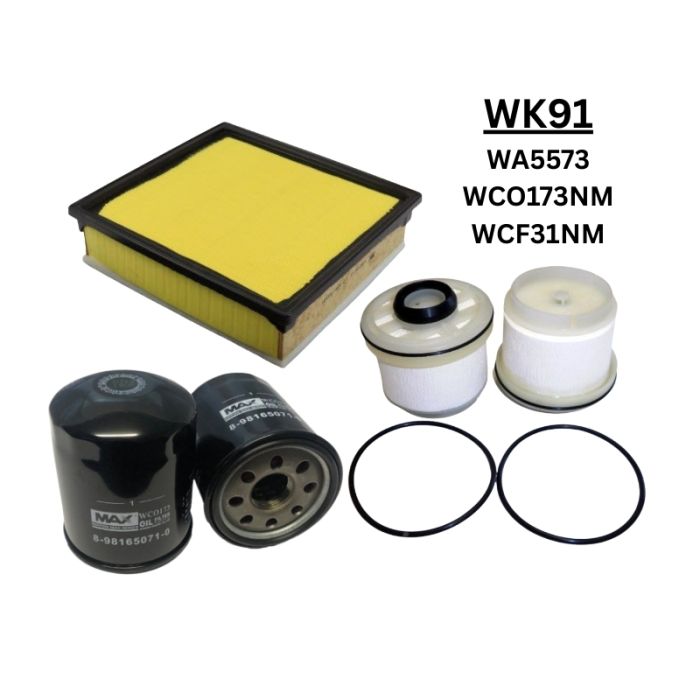 Wesfil Air Oil Fuel Filter Kit WK91 for Isuzu Dmax 3.0L TFR 4JJ3-TCX
