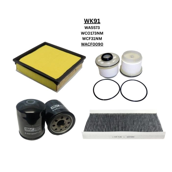 Wesfil Air Pollen Oil Fuel Cabin Filter Kit WK91CAB for Mazda BT50 XT B30 3.0L 4JJ3-TCX