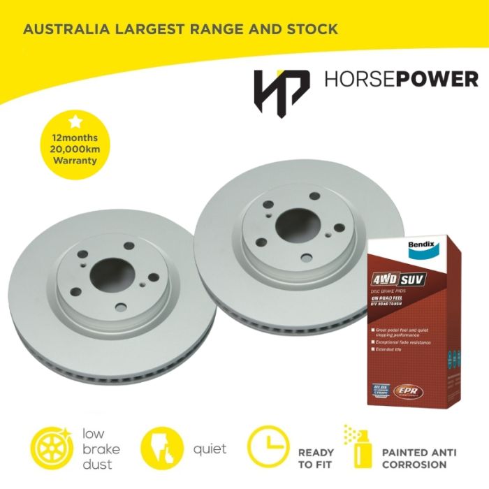 Front Bendix 4WD Brake Pads and Rotors Set for Lexus RX300 3.0 6Cyl MCU10 98-03